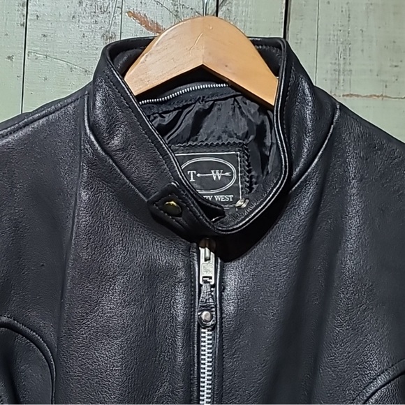 Tannery West Black leather Jacket. NWOT. XL Slimfit - Picture 4 of 10